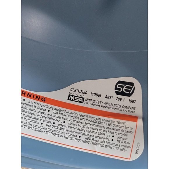 Vintage Hard Hat Hoover Dam Hard Hat Tour Size Medium V-gard Blue - Picture 13 of 16